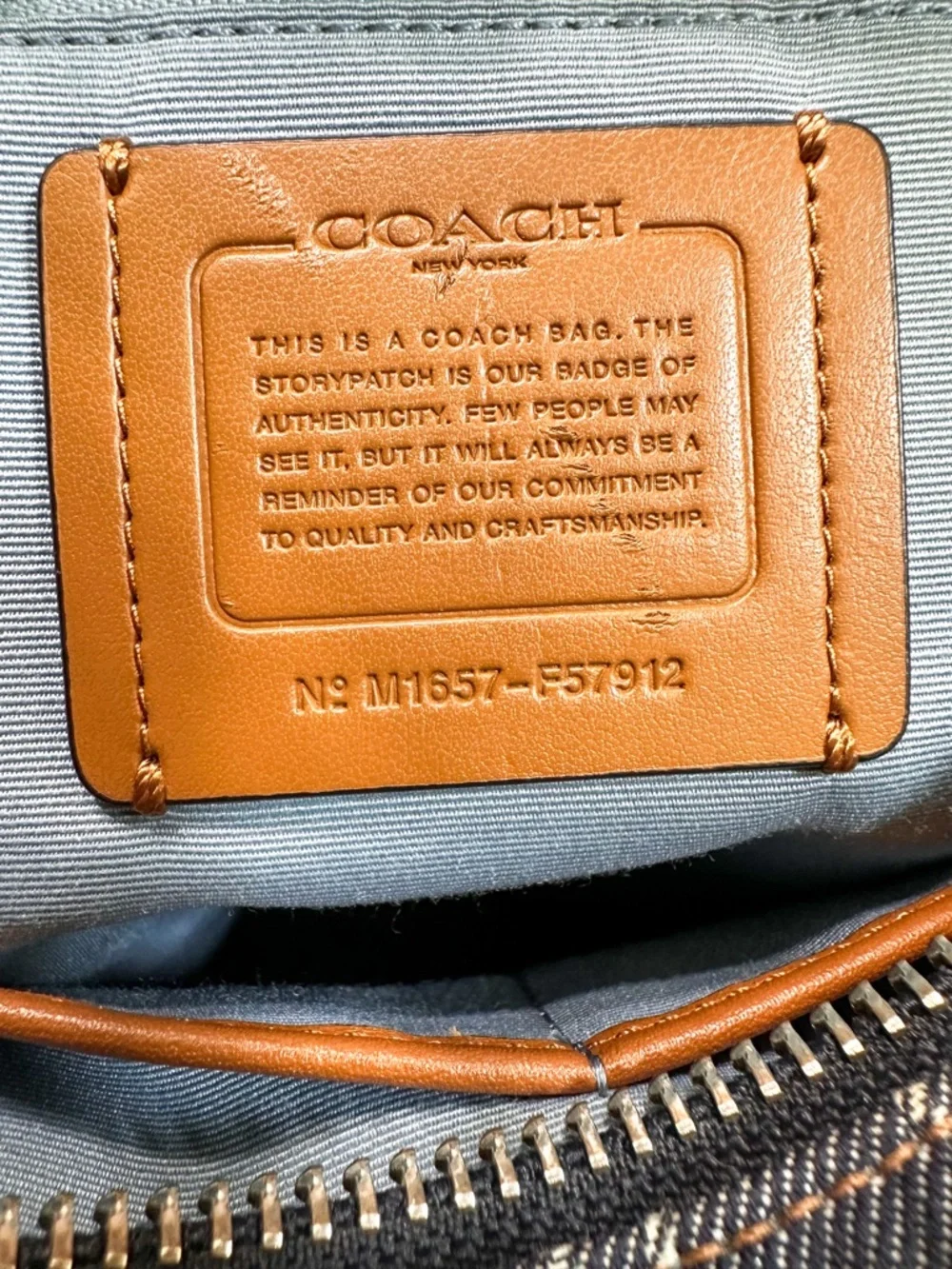 Coach Harley Signature Denim Jacquard Navy Leather Large Hobo